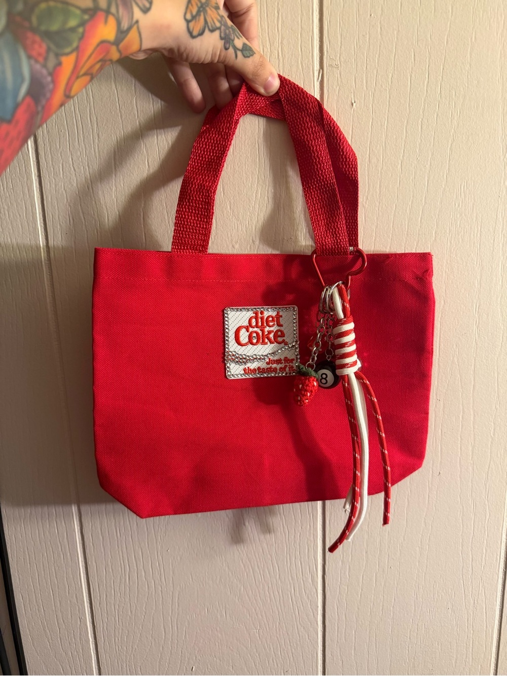Red Mini Tote Bag with Charm